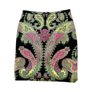 Black & Neon Paisley Skirt
